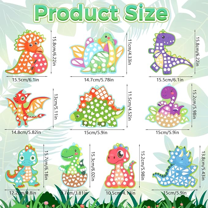 JULEASEL DIY Mirror Mosaic Dinosaur Craft Kit | Stickers Gift - Image 6