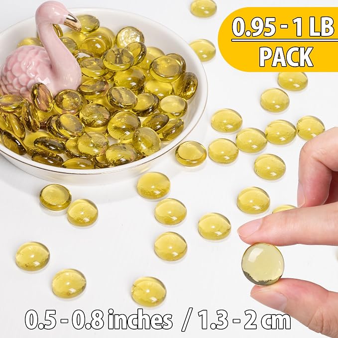 Glass Marbles, 0.97 LB Transparent and Smooth Flat Glass Beads - Image 3