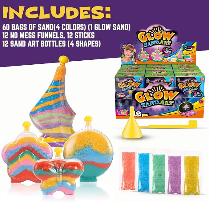 Create Your Own Magic Sand Art Glitter Activity | Glow in the Dark Colored - Image 6