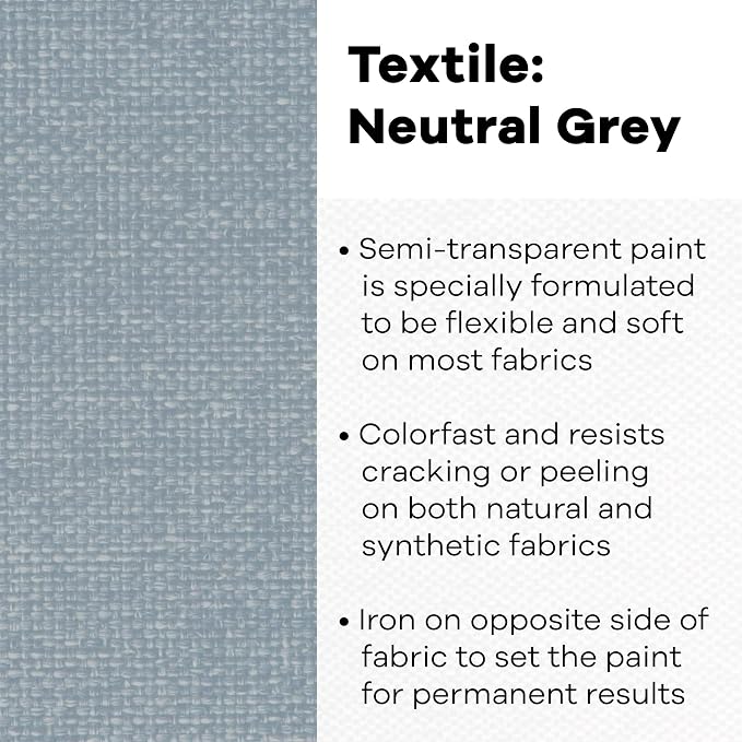 Jacquard Fabric Paint for Clothes - 32 Oz Textile Color - Neutral Grey - Leaves - Image 2