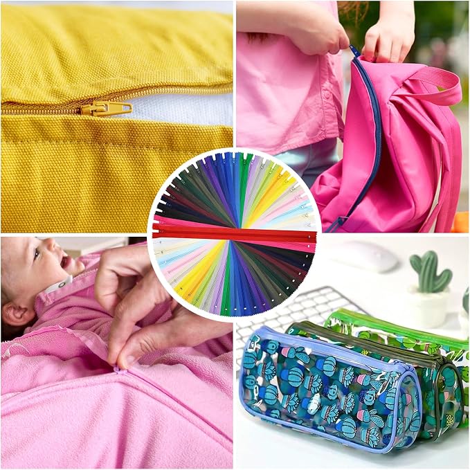 Zippers for Sewing, DOITEM 24 pcs 50cm/20 Inch Multicolor Nylon Coil Zippers - Image 6