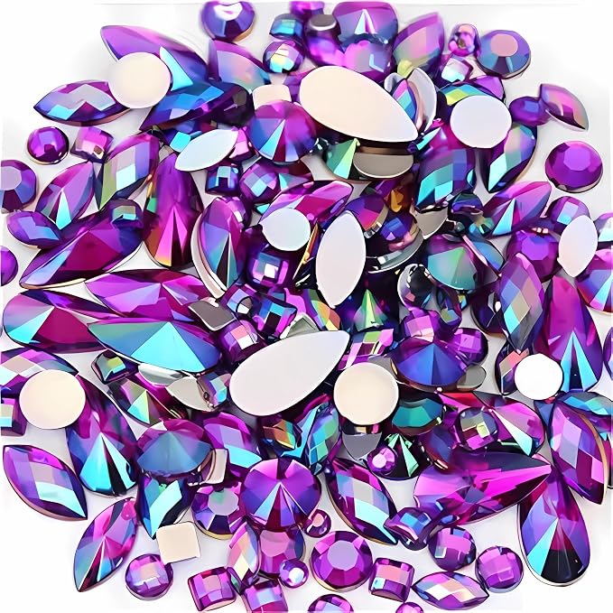 Mixed 1400pcs AB Colour Gems Jewels Flatback Rhinestones, Face Art Gem Jewel by Unknown