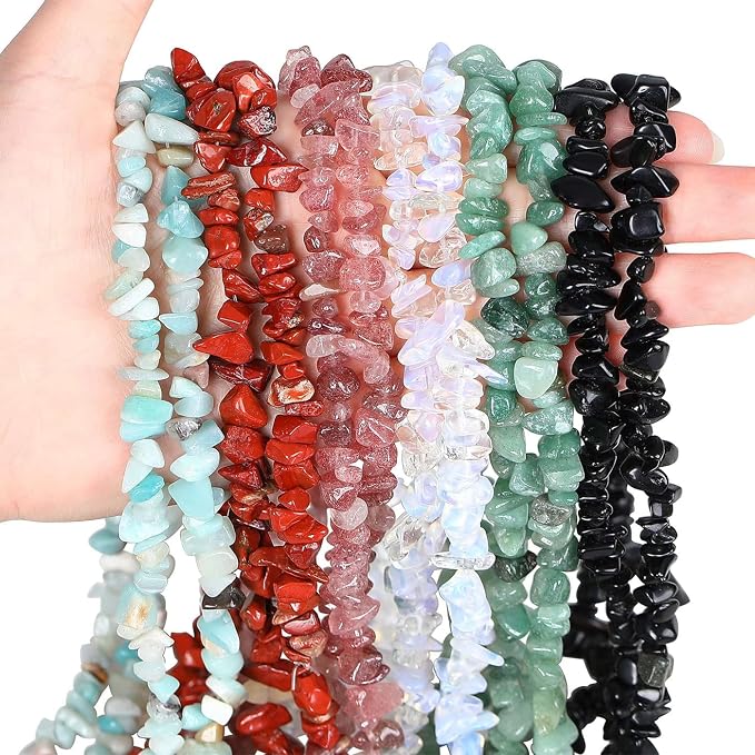 LAIDANLA Black Obsidian 400pcs Natural Chip Stone Beads 5-8mm Healing Crystal - Image 3