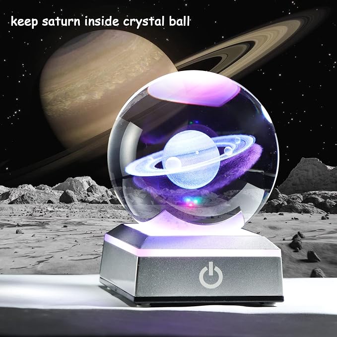 Ornalrist 3D Saturn Crystal Ball, Outer Space Planet Lamp - Image 5