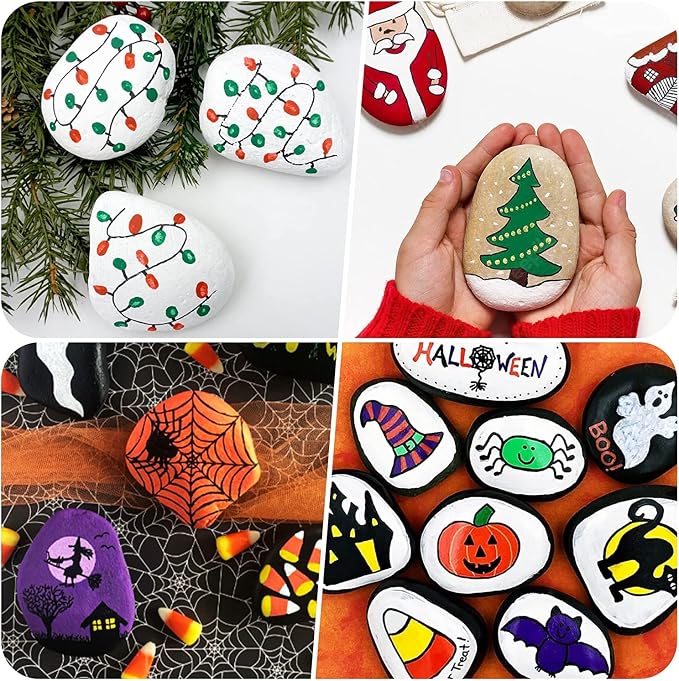 River Rocks for Painting 6 Pcs Extra Large 4.5"-6" Inch Flat Smooth Painting - Image 7