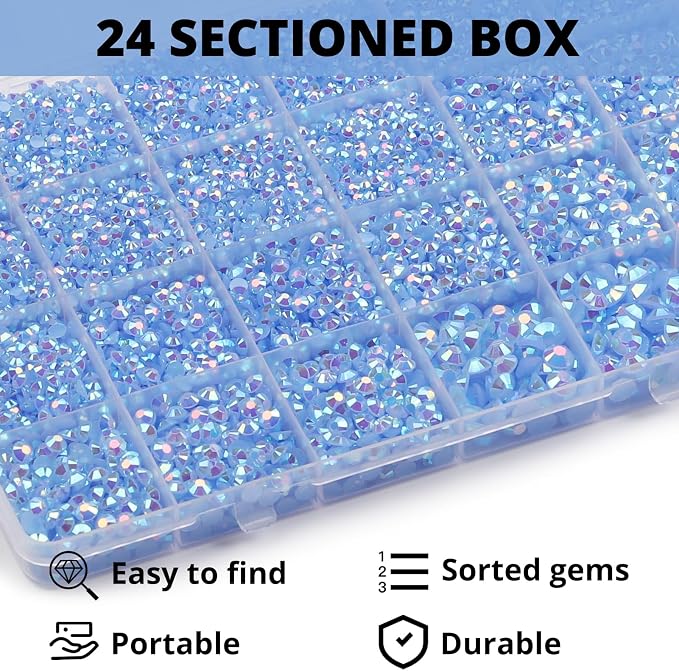 32000Pcs Light Blue Rhinestones - Image 3