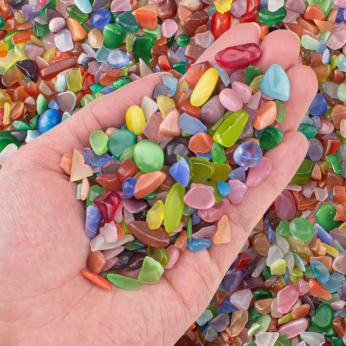 3 Lb Cat Eye Stones Aquarium Gravel Rocks by EZEELAI