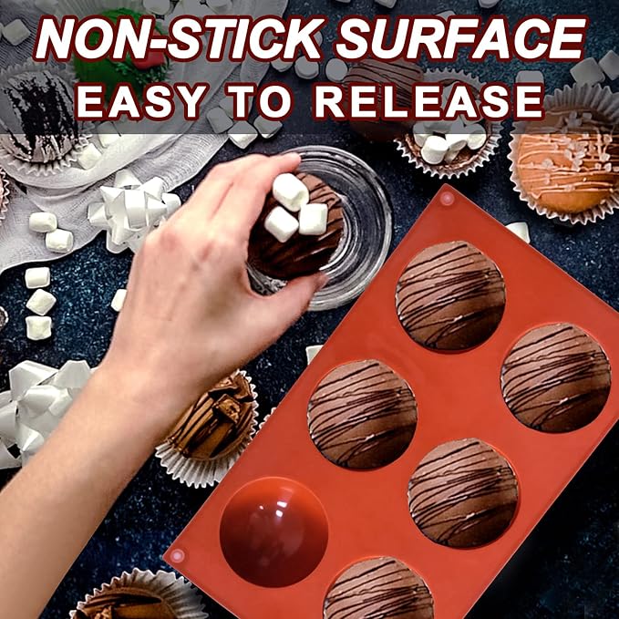 Lerykin Semi Circular Silicone Molds, Non-Stick Silicone Chocolate Molds - Image 3