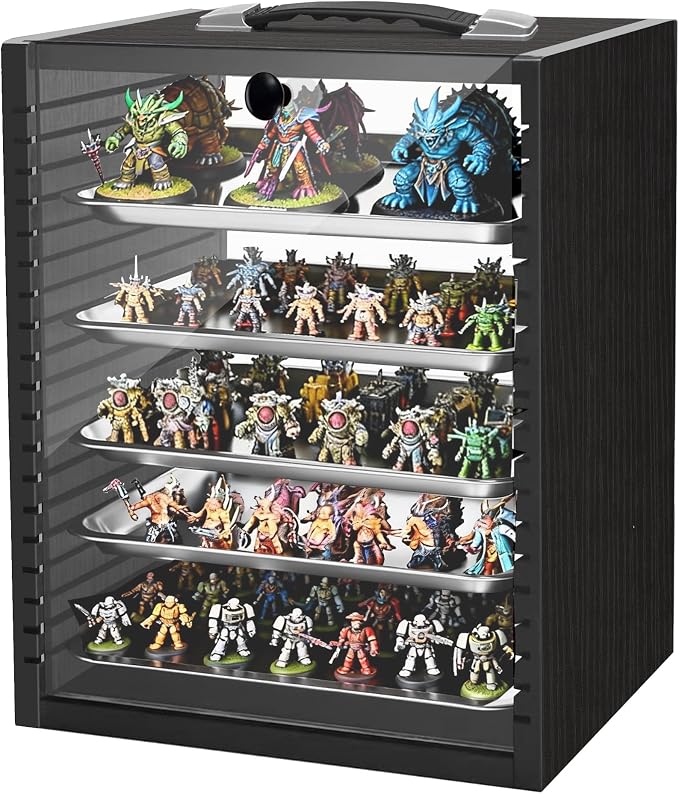 Miniature Storage Case for Collectibles Miniatures, Wooden Miniature Display by Montex