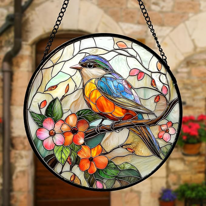 DASTOLL Stained Glass Window Hanging, and Mom 11.8x11.8 in - Image 2