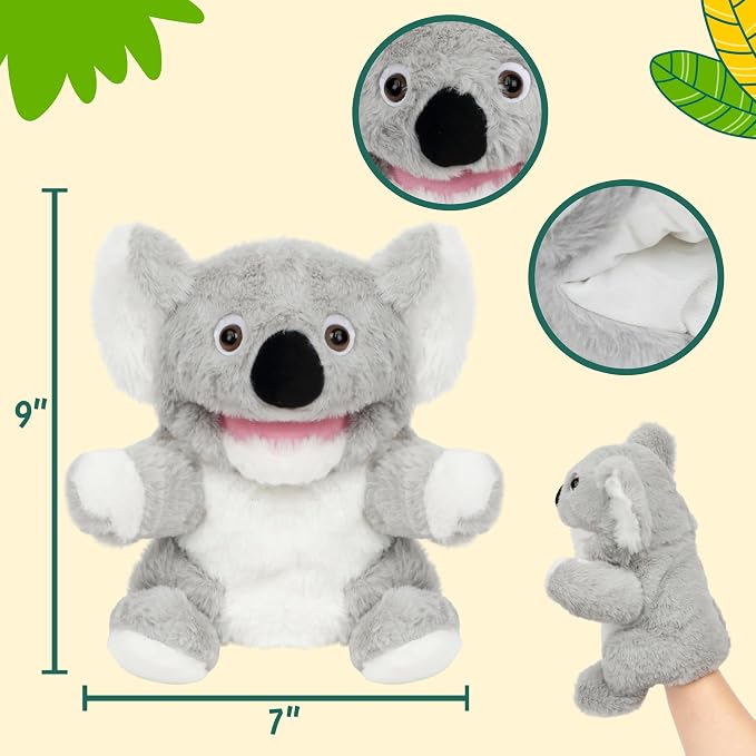 Easfan Koala Hand Puppet with Movable Mouth Interactive Storytelling Cute Soft - Image 4