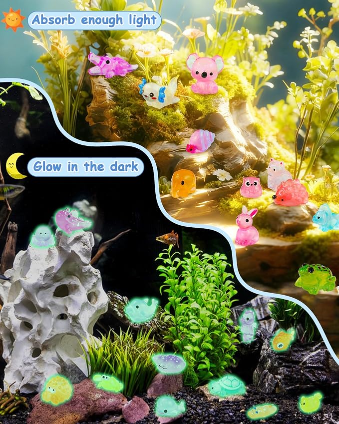 FIVEIZERO 102PCS Luminous Mini Resin Ocean Animals Bulk - Image 3