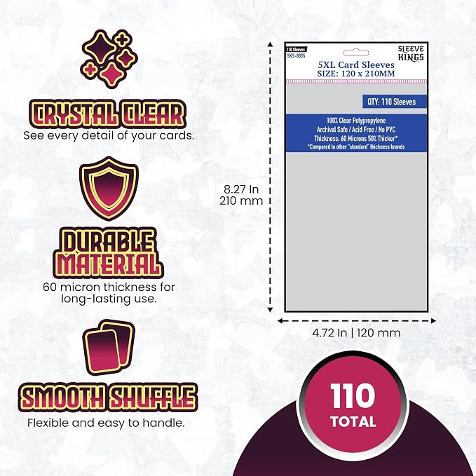 Sleeve Kings Standard Card Sleeves – 110 Count, XXL Size, Compatible - Image 4