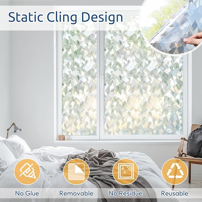 rabbitgoo Window Privacy Film, 3D Decorative Stained Glass Window Film - Image 4