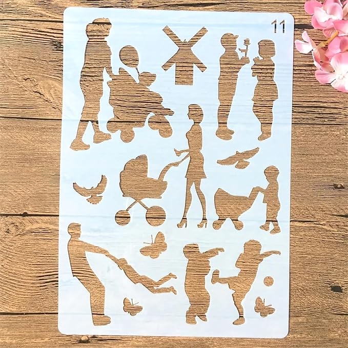 TIAMECH 4 Pcs A4 Reusable Family Stencils - Image 5