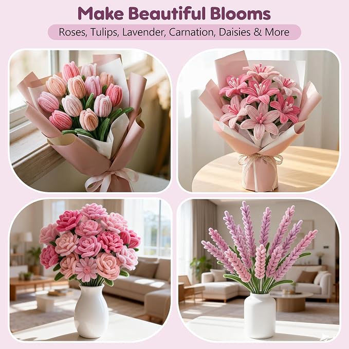 EARLY MINDS 800Pcs Pipe Cleaner Flower Kit - Image 3