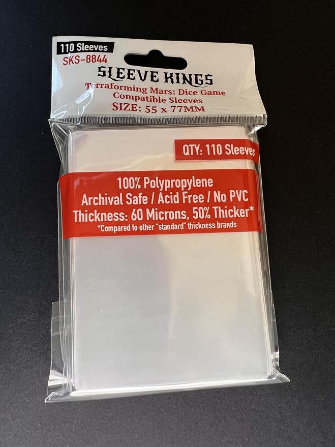 Sleeve Kings Terraforming Mars: Dice Game Compatible Card Sleeves – 110 Pack - Image 2