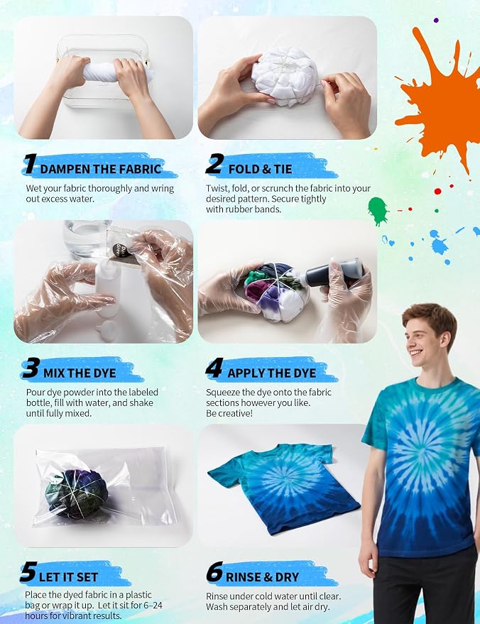 Tie Dye Kit - 7 Blue Shades Tie Dye Kits - Image 6