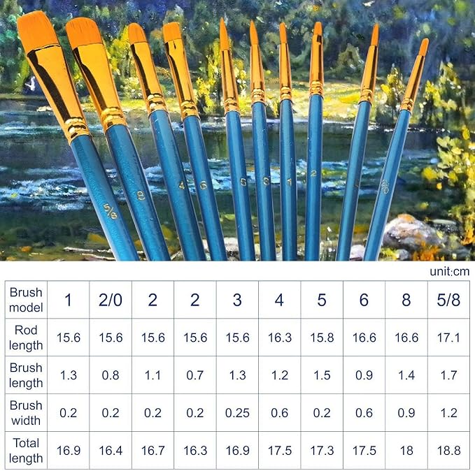 60 Pcs Acrylic Paint Brush Set, Oil & Watercolor - Image 3