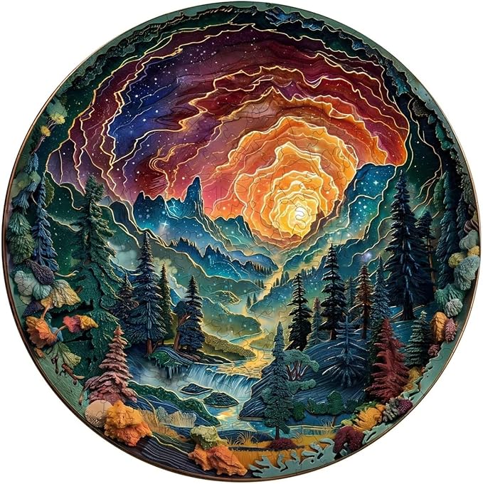 Wooden Puzzles for Adults, 3D Cave Sky Wooden Puzzles 100 Pieces, Unique Animal by Jollitot