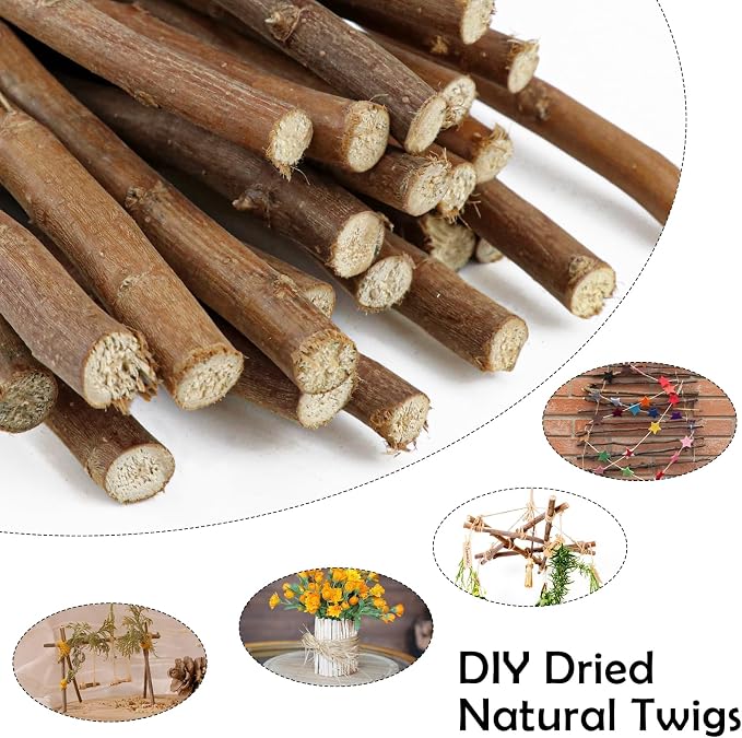 50Pcs Natural Twigs, Driftwood Branches, Unfinished Timber Rods - Image 3