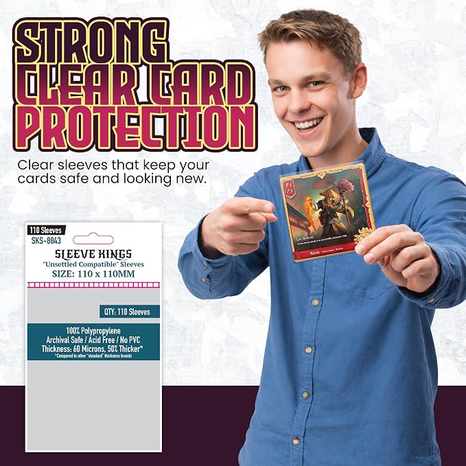 Sleeve Kings Unsettled Compatible Card Sleeves – 110 Pack, 110 x 110 mm - Image 2