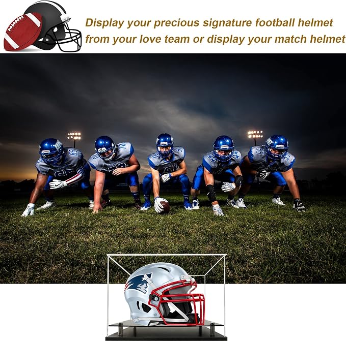 Football Helmet Display Case Full Size, Acrylic Helmet Display Case Black - Image 6