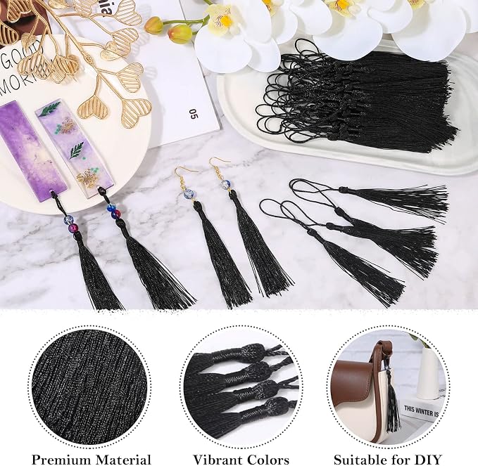 Bookmark Tassels Bulk, Cridoz 50Pcs Small Tassels Silky Handmade Soft Craft - Image 5