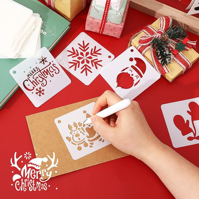 Augshy 56 Pack Christmas Dot Painting Templates Stencils DIY Christmas Pattern - Image 3