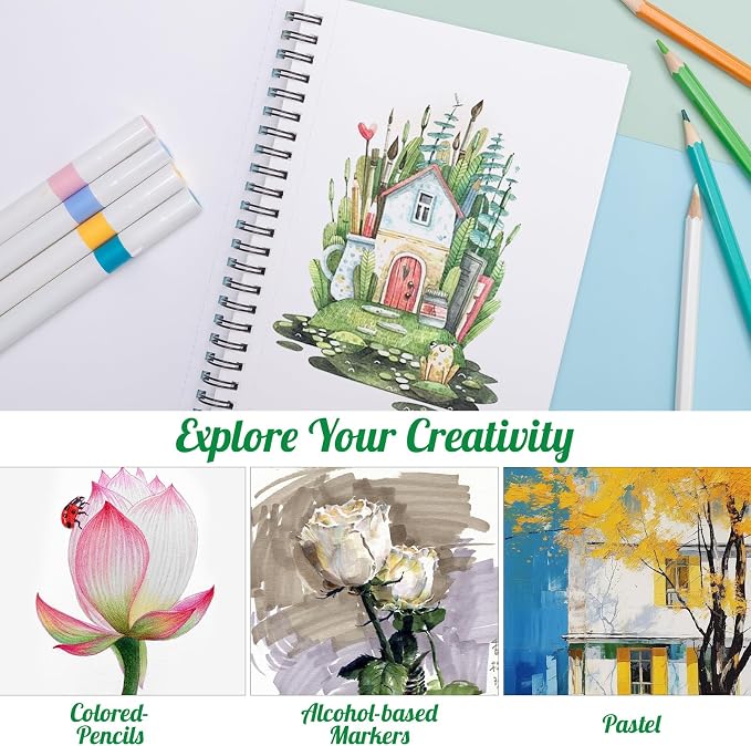 135lb/200gsm Marker Paper Pad, 5.5×8.5in Double Sided Bleedproof Marker - Image 6