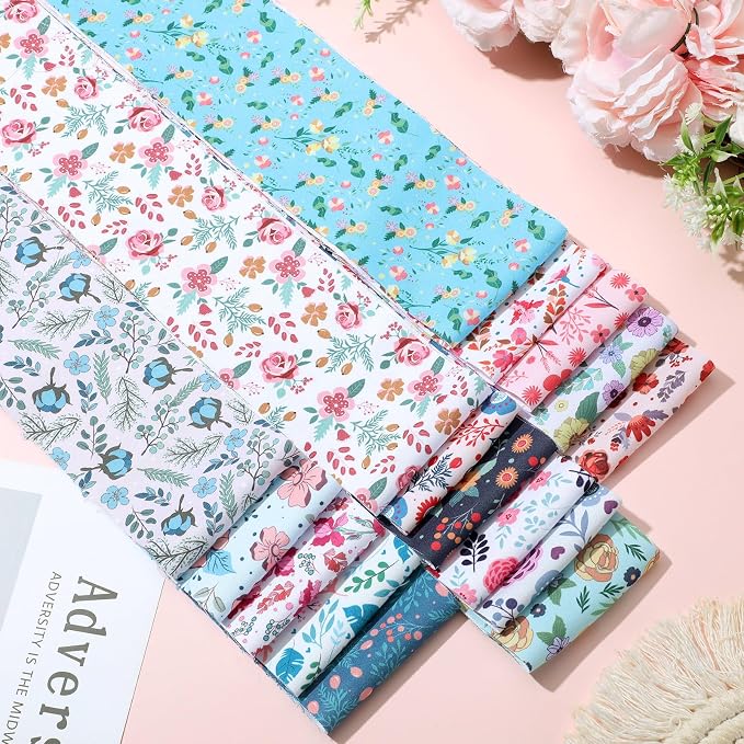 Hosuly 40 Pcs Pink Floral Jelly Fabric - Image 5