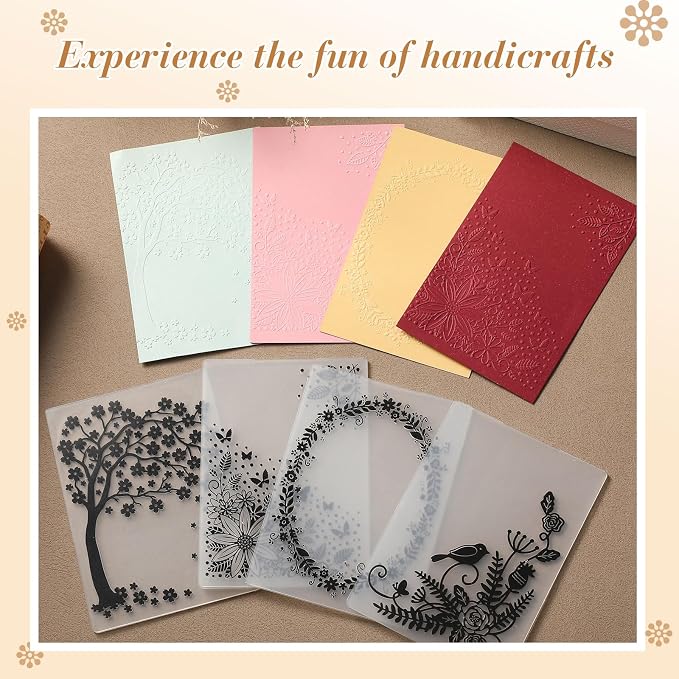Geiserailie 8 Pcs Embossing Folders 2d/3D Embossing Machine Template Paper Card - Image 4