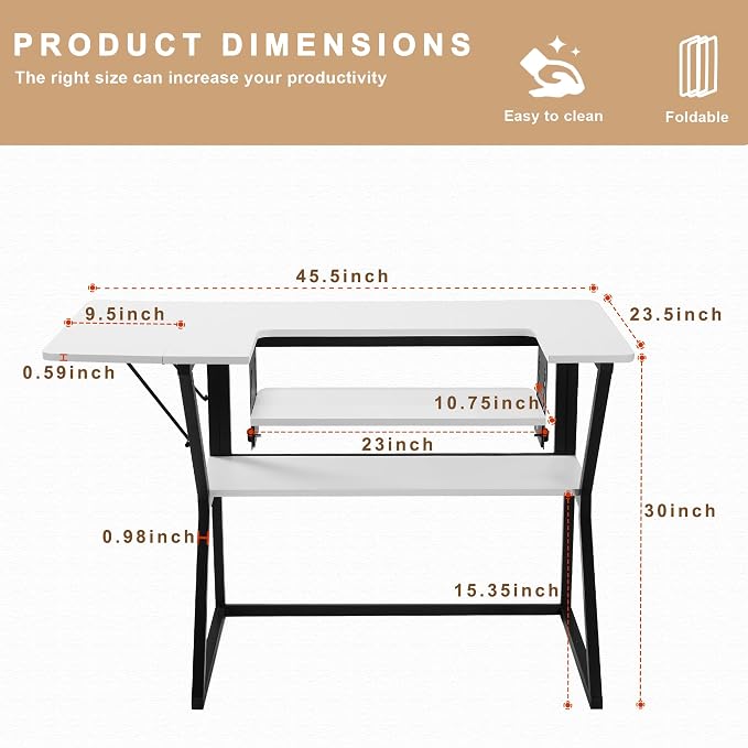 Vividwood Sewing Table, Large Sewing Machine Table - Image 3