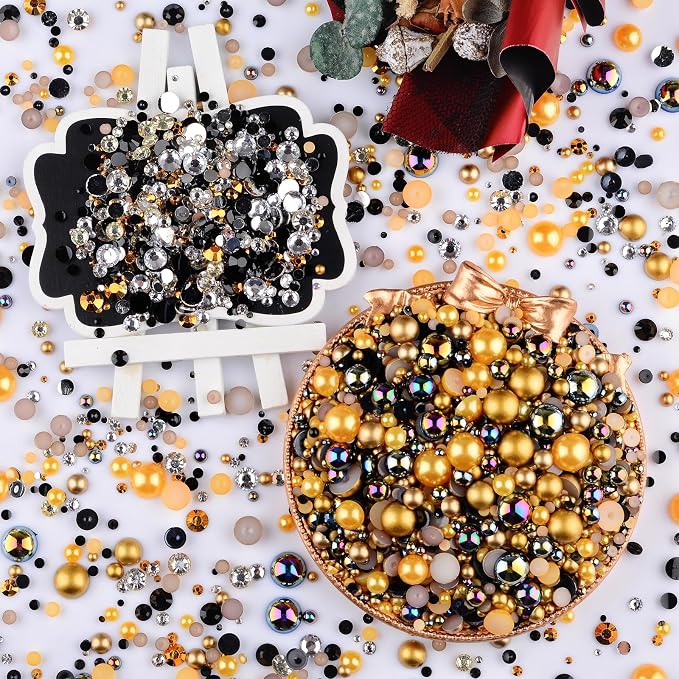 3900+ Pcs Rhinestones and Pearls Kit, 2-10mm Flatback Gems - Image 5