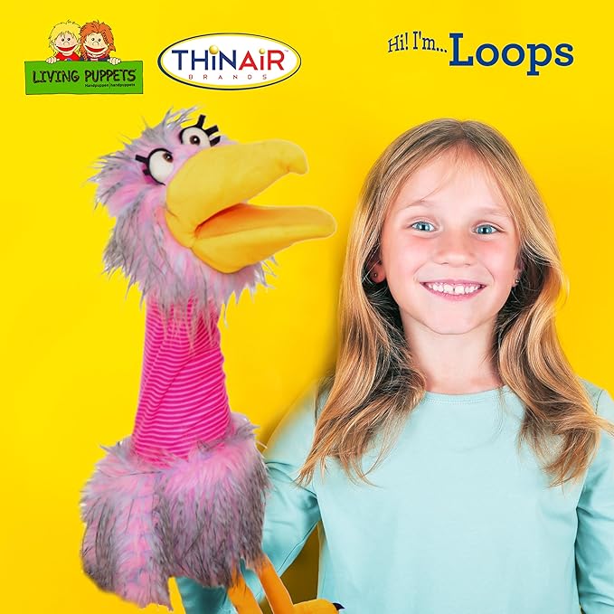 Living Puppets 21-Inch Plush Pink Bird Hand Puppet - Image 3