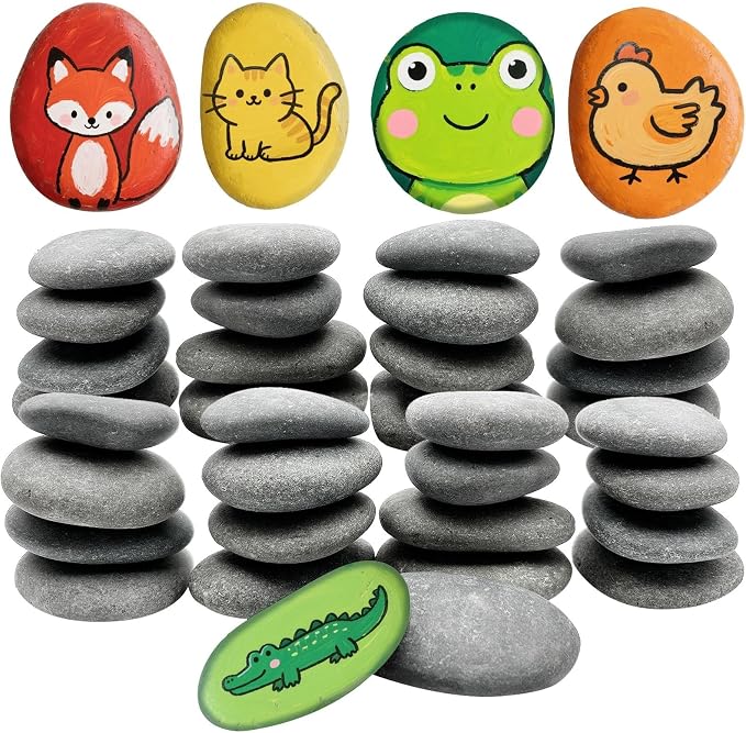 ReePlan 36PCS Rocks for Painting, 2-3 Inches Natural Smooth River Rocks for by Unknown