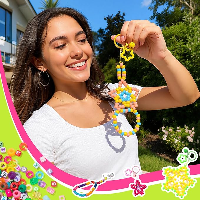 Simetufy 3600Pcs Pony Beads 24 Colors 6x9mm Kandi Beads - Image 9
