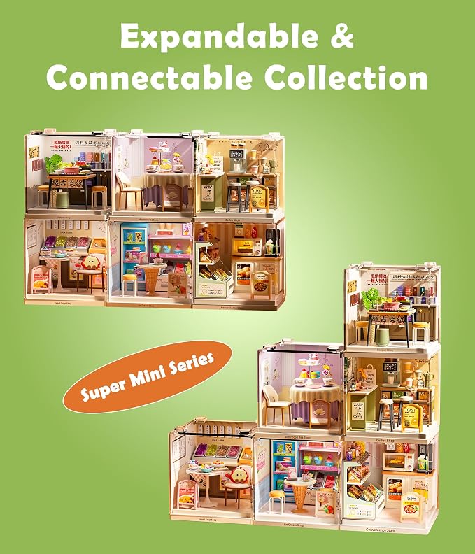 Coffee Shop Miniature House Kit, Plastic DIY Dollhouse - Image 6