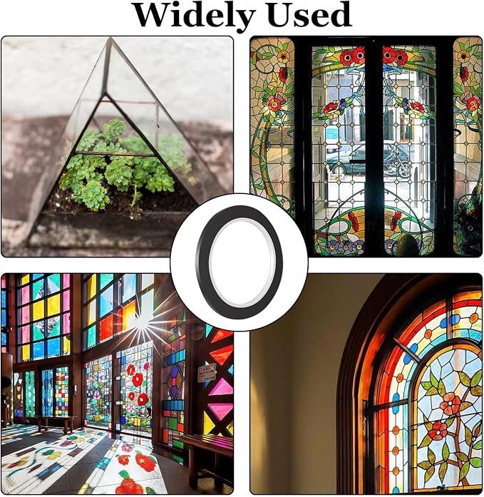 CANIPHA Black Stained Glass Lead Lines, Faux Lead Lines, 216.5ft Roll, PET - Image 7