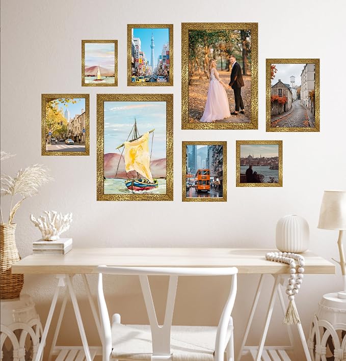 KTKDE 16x20 Picture Frame Set of 2, Ornate Vintage Gold Poster Frames - Image 3