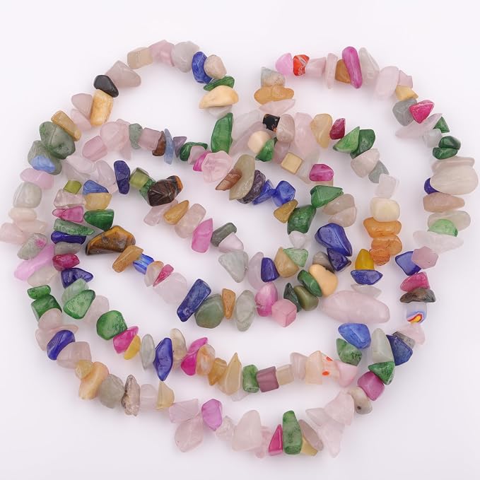 200 Pcs Crystal Chip Beads for Jewelry Making 5-8mm Multicolor Jade | Natural - Image 4