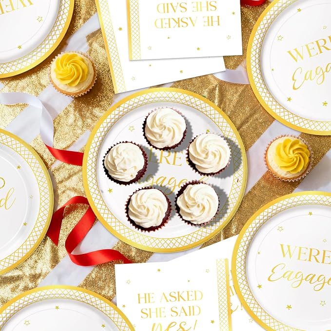40Pcs Engagement Party Decorations Plates and Napkins - Image 5