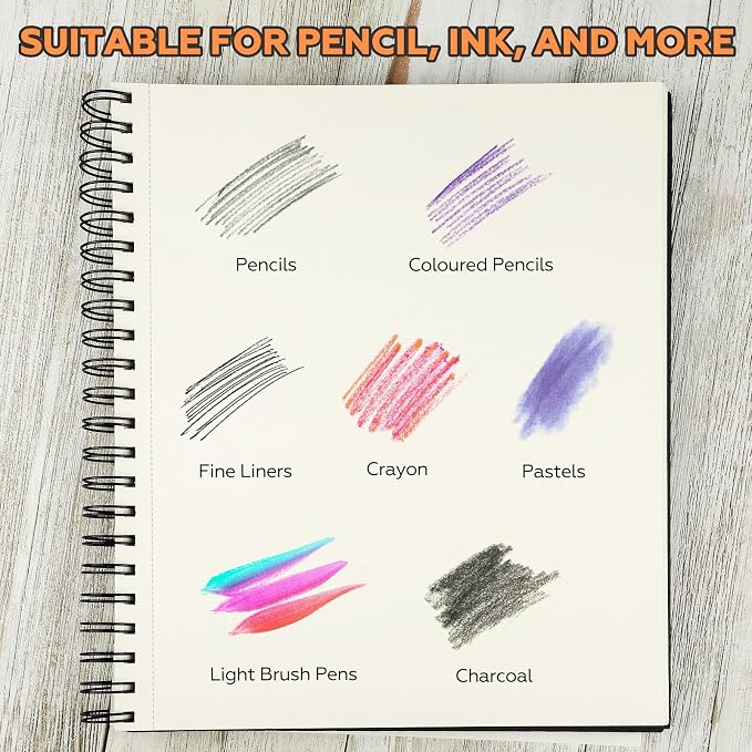 2PACK 5.5x8.5 and 1Pack 9 x 11 inches Hardcover Sketch Book，3 Pack - Image 7