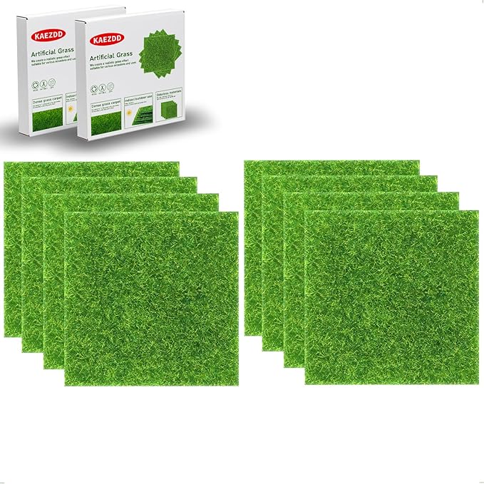 8 Pcs 6 X 6 Inch Fake Grass Decor by KAEZDD