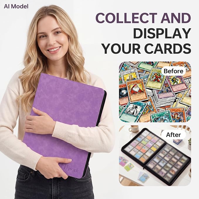 Card Binder 16 Pocket, Premium 1024 Double Sided Pocket Collection Binder - Image 7