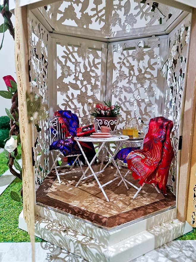 Dollhouse Miniature Bistro Table & Chairs Set Accessories Metal 1:12 Scale - Image 5