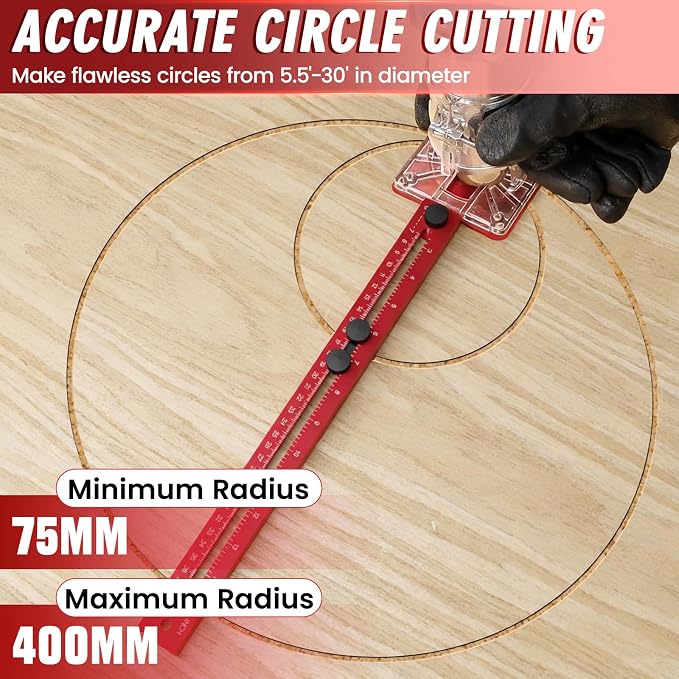 Router Circle Cutting Jig for DeWalt/Bosch/Milwaukee Compact Routers – 4 in 1 - Image 3