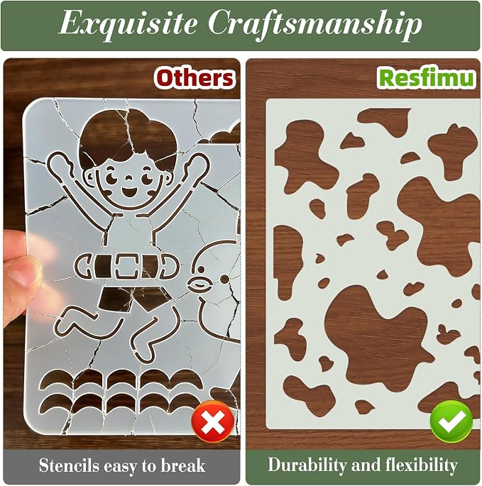 Texture Stencils for Crafts Reusable 12Pcs Stencils | DIY Art Painting Stencil - Image 3