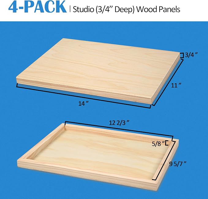 Falling in Art 4 Pack 11x14’’ Unfinished Birch Wood Panels Kit - Image 5