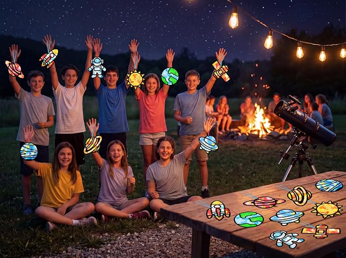 Renbuzhu 48PCS Solar System Space Paper Suncatchers DIY Project Kits, Back to - Image 7